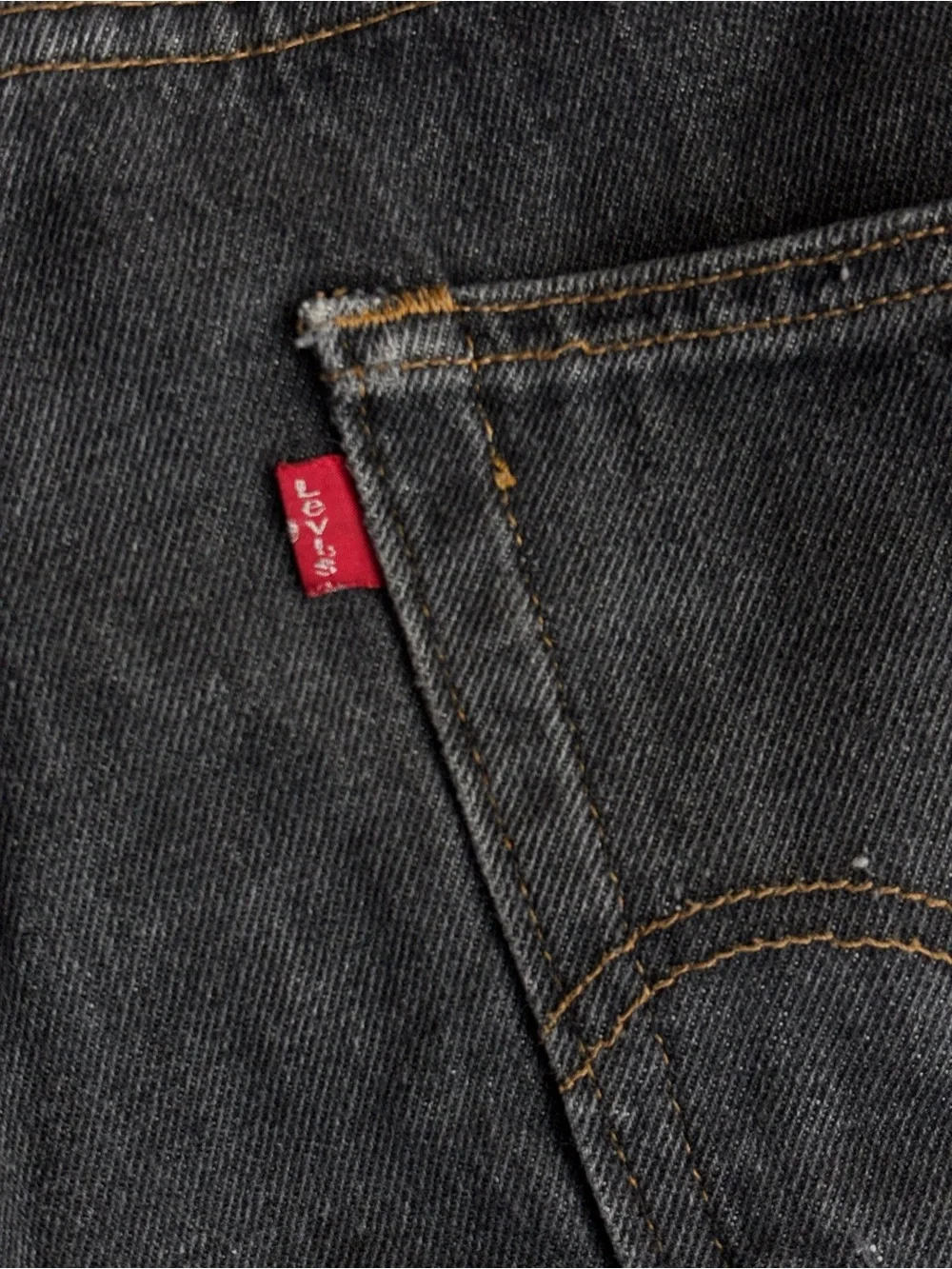 Levi’s 501 Original Straight Leg Button Fly Black Distressed Vintage 90s USA